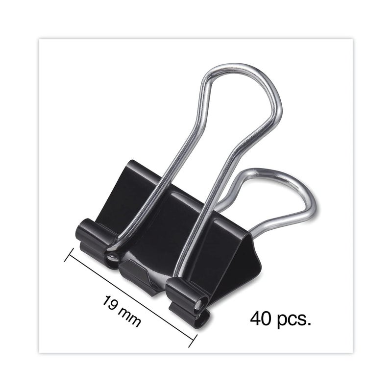 Universal 11140 Small Binder Clips, 3/8-Inch Capacity, 3/4-Inch Wide, Black, 40/Pack - Image 5
